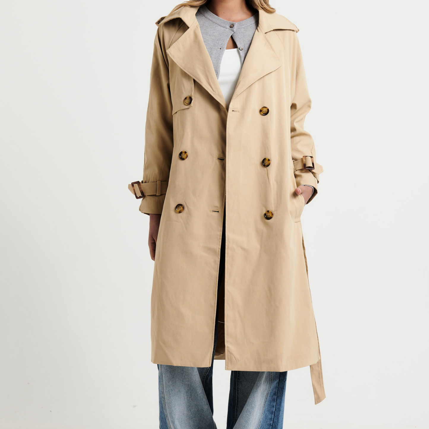 Lia™ | Ajaton ja tyylikäs beige trenssi